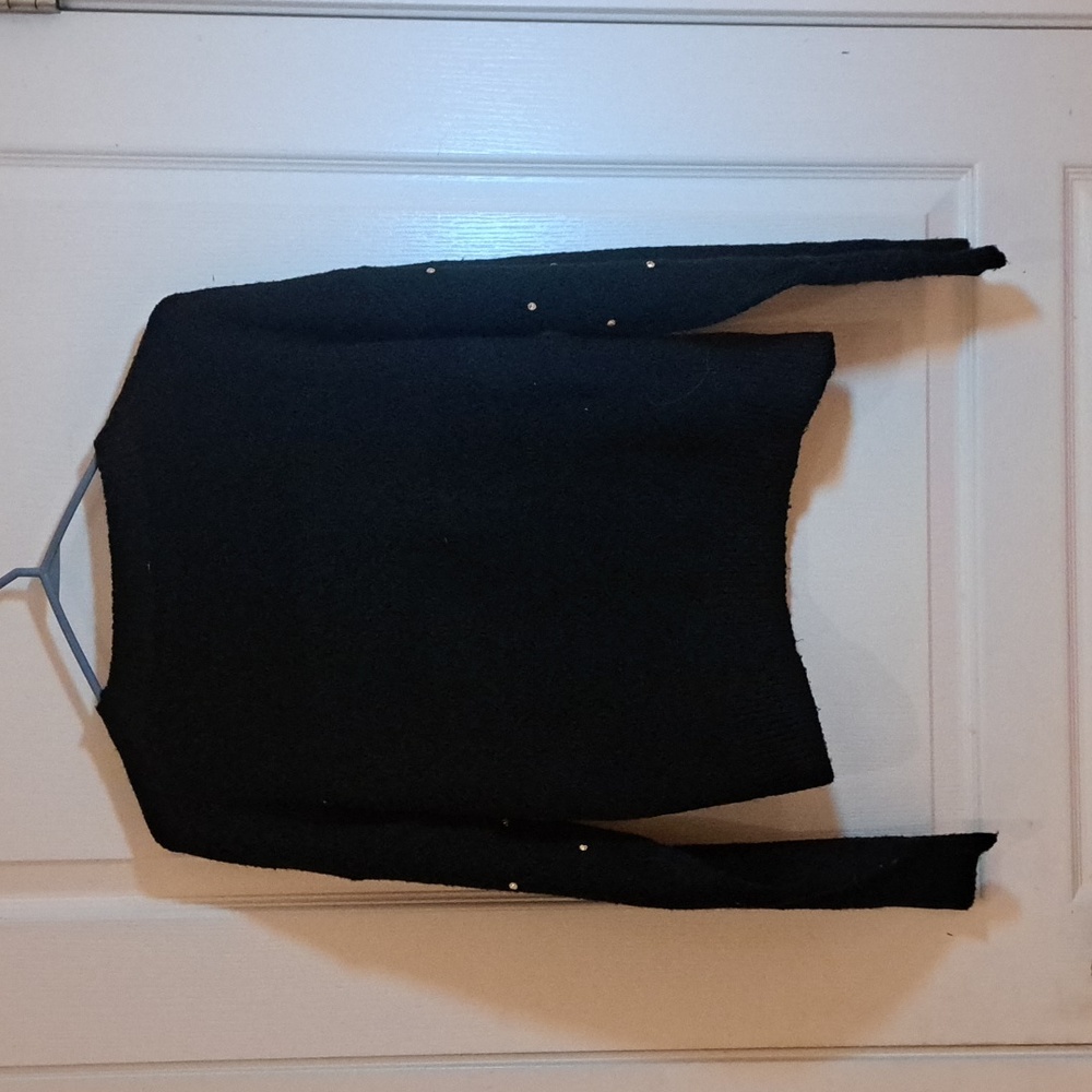 Dreamers Black Sweater with Rhinestone Details - Picture 7 of 7